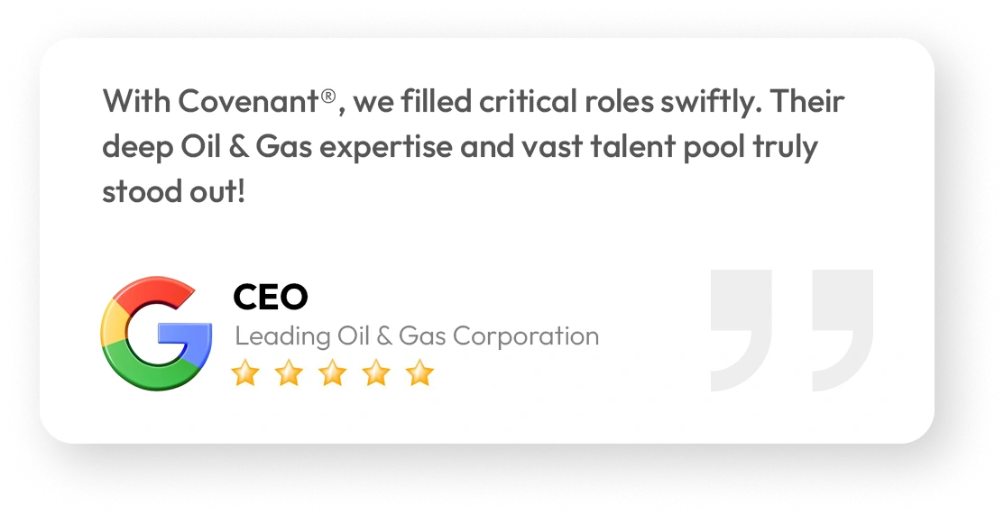 oil gas client review, covenant consultant's google review @covenant consultants